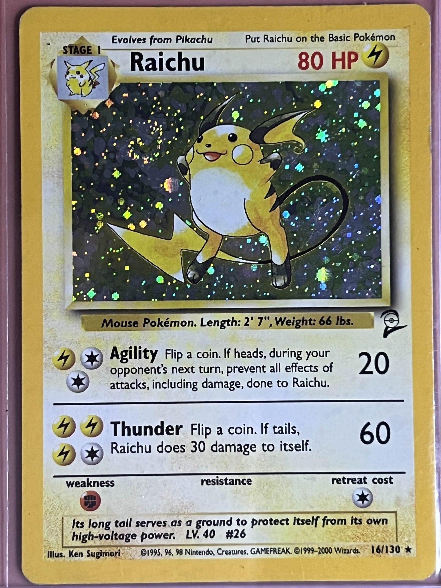 Raichu • Holo Rare • 16 Base Set 2