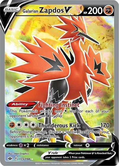 Galarian Zapdos V (Full Art) • Ultra Rare • 173/198