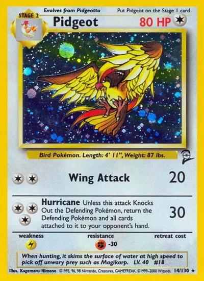 Pidgeot • Holo Rare • 14 Base Set 2