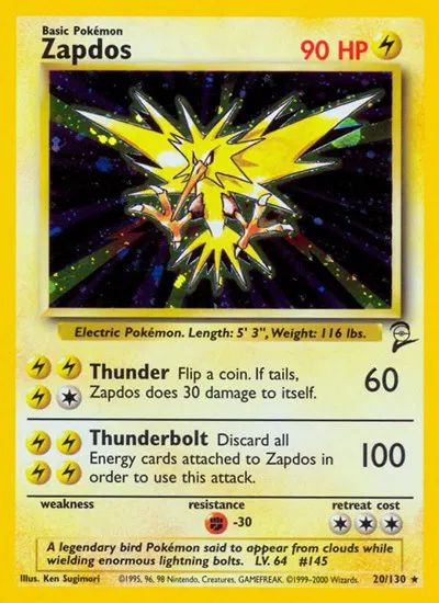 Zapdos • Holo Rare • 20 Base Set 2