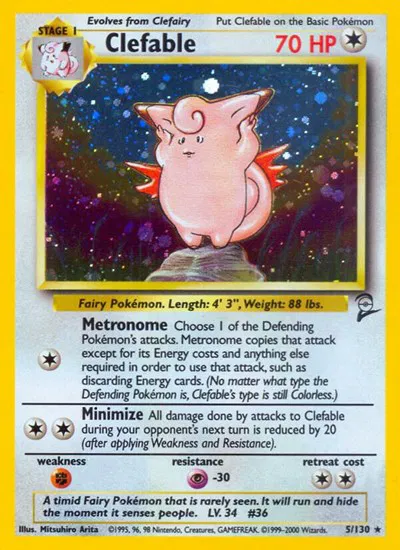 Clefable • Holo Rare • 5 Base Set 2